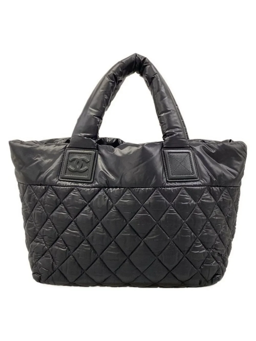 ★SOLD★ Chanel Tote Coco Cocoon PM Black Reversible Silver Leather - Picture 3 of 15